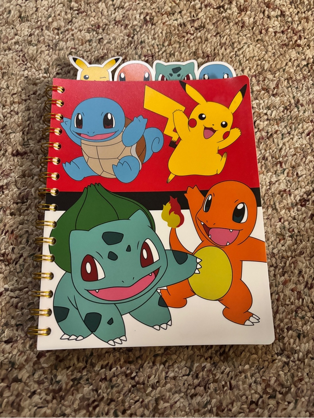 Pokémon Spiral Notebook (approx 5”x7”) wPikachu, Bulbasaur, Charmander, Squirtle